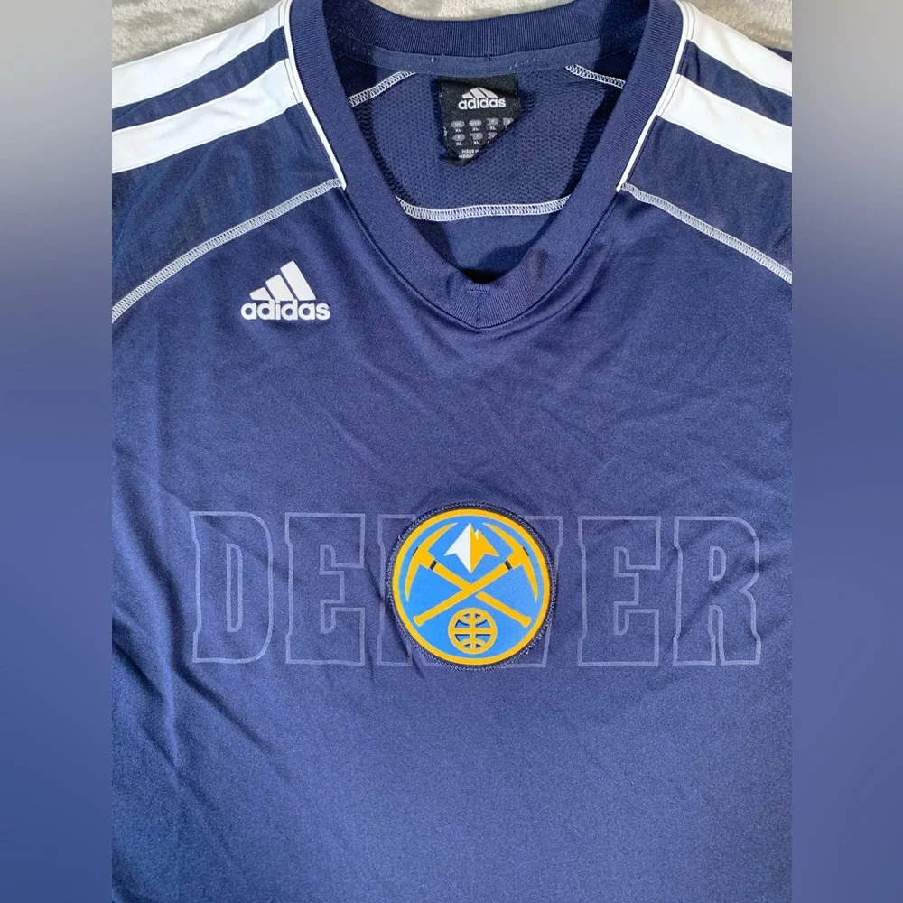 Adidas Warm Up‎ Shirt Men’s XL Blue NBA Denver Nuggets Long Sleeve